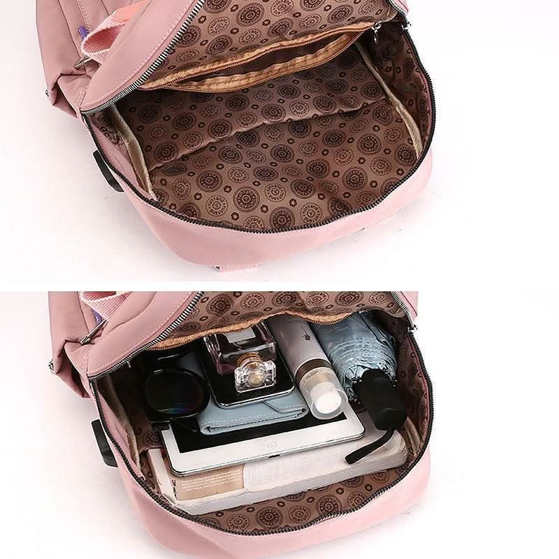 Sac à dos de voyage en nylon pour femme avec port USB