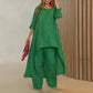Ensemble femme en mélange de lin, tunique et pantalon large