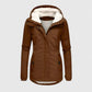 Veste d'hiver pour femme avec doublure polaire et capuche réglable