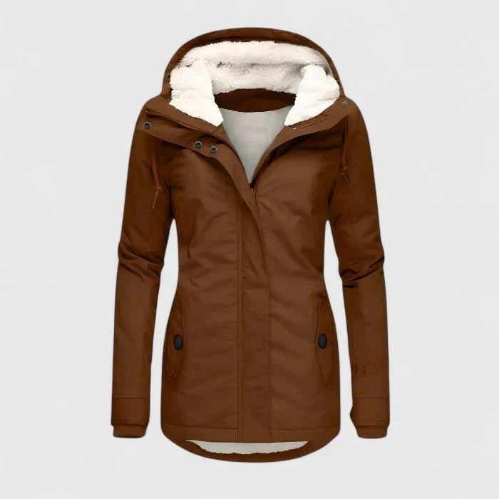 Veste d'hiver pour femme avec doublure polaire et capuche réglable