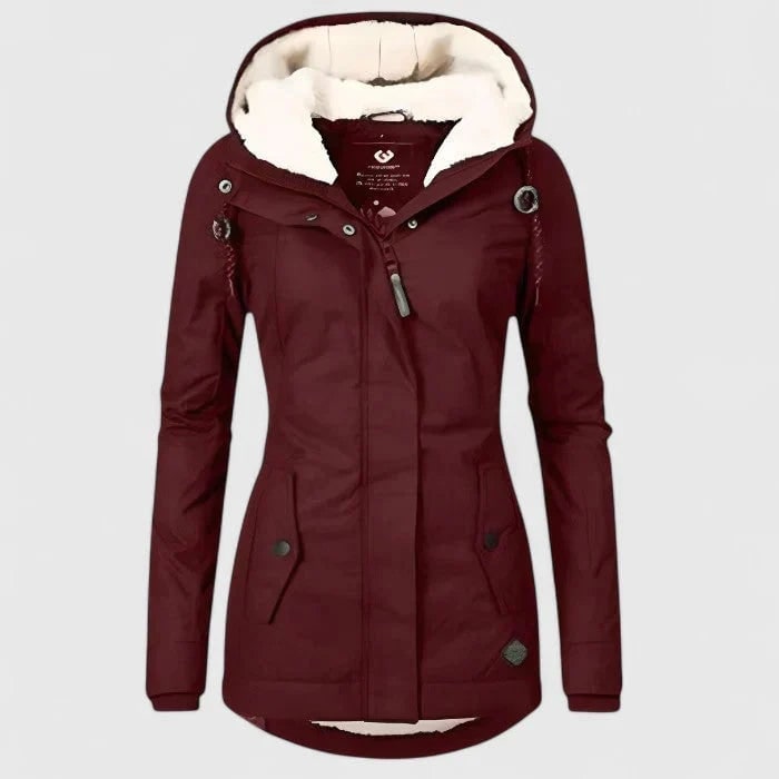 Veste d'hiver pour femme avec doublure polaire et capuche réglable
