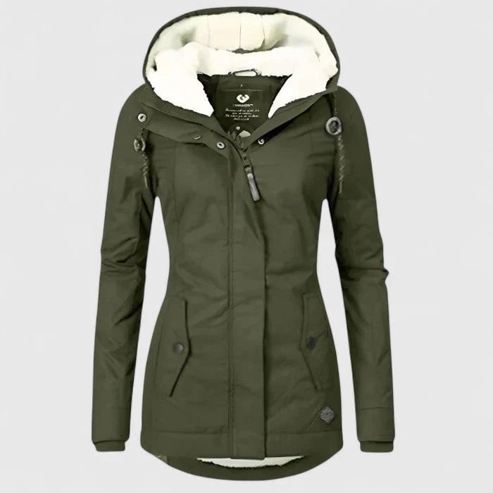 Veste d'hiver pour femme avec doublure polaire et capuche réglable