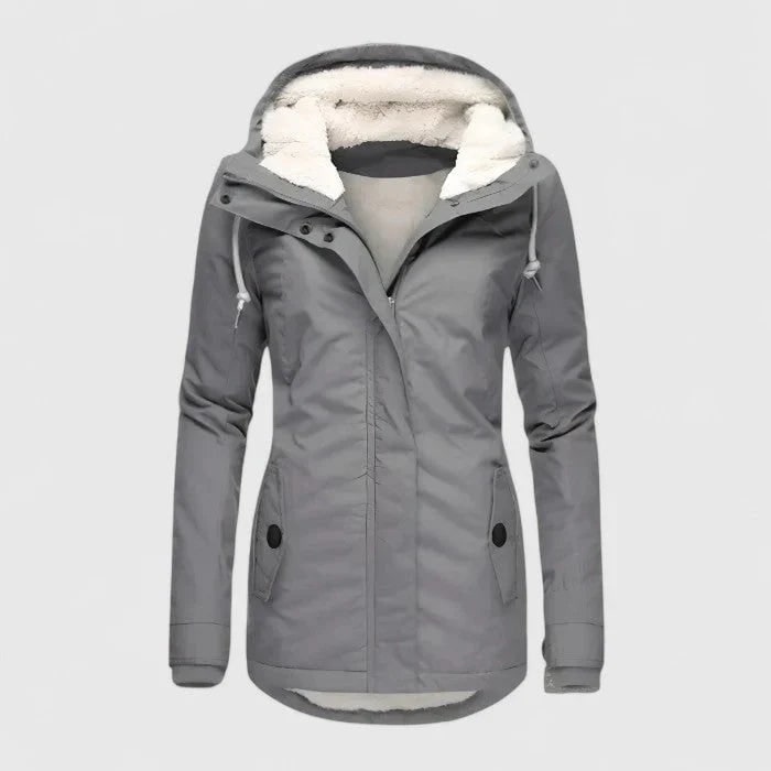 Veste d'hiver pour femme avec doublure polaire et capuche réglable