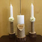 Lot de 3 bougeoirs rustiques en rondelles de bois