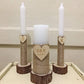 Lot de 3 bougeoirs rustiques en rondelles de bois