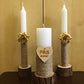 Lot de 3 bougeoirs rustiques en rondelles de bois