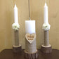 Lot de 3 bougeoirs rustiques en rondelles de bois