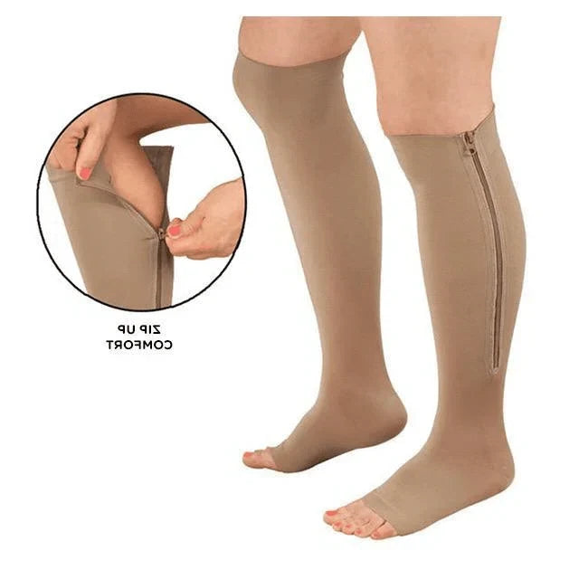 Chaussettes de compression de voyage à bout ouvert